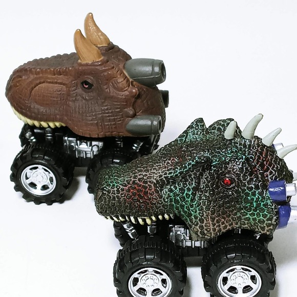 Vtg Dinosaur Heads Pull Back Racer Cars Set of 6 (eb a/b) - Picture 6 of 9